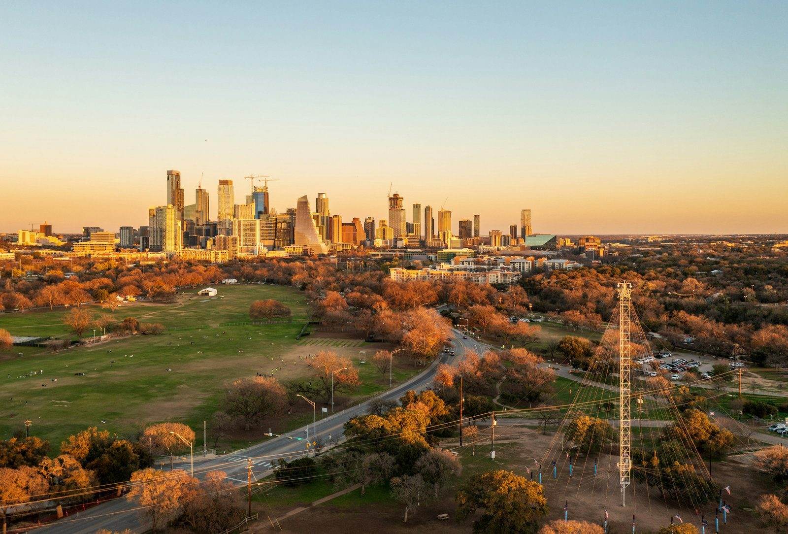 Austin skyline at golden hour