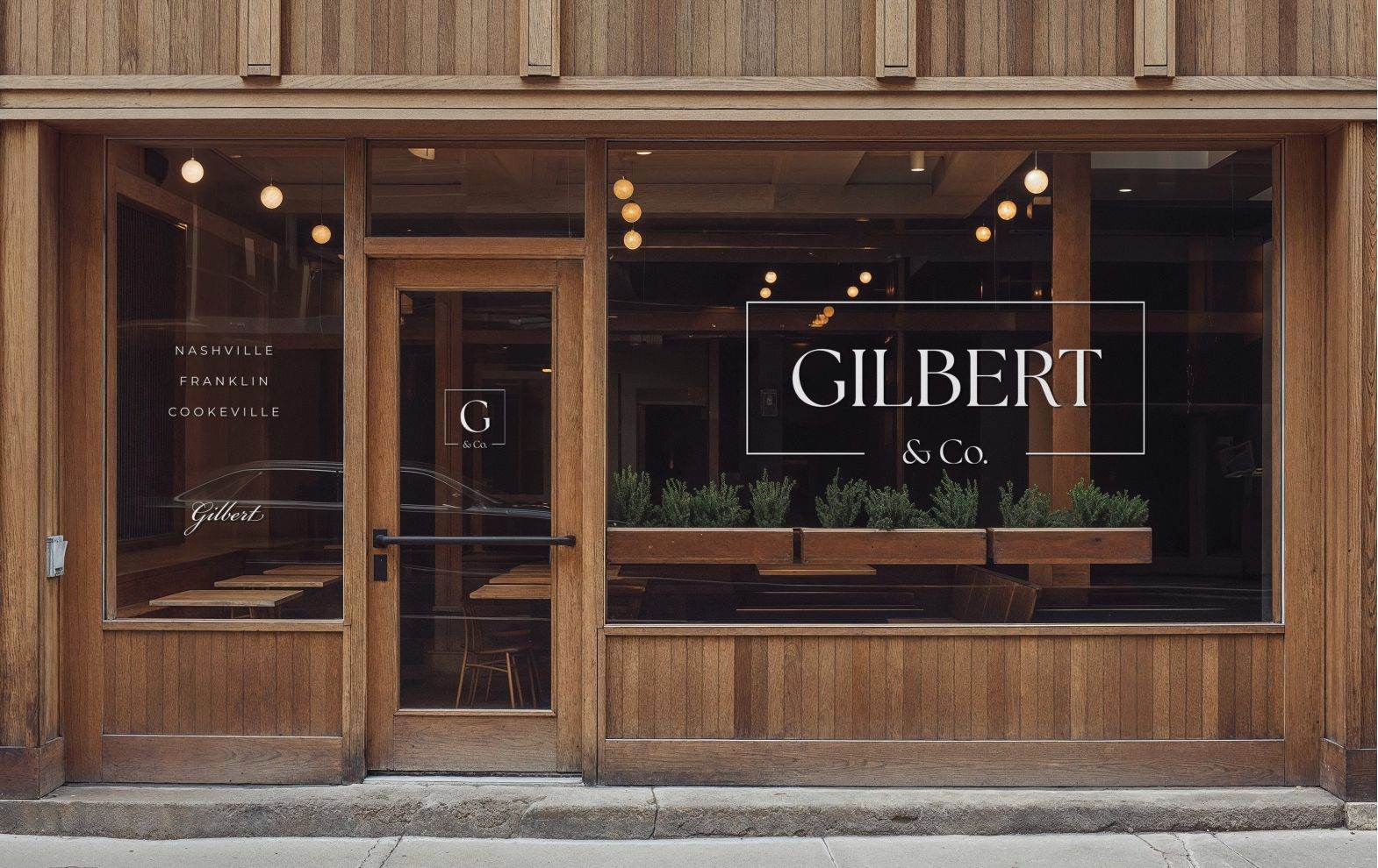 Gilbert & Co. storefront signage